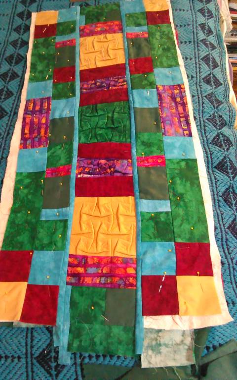 Table runner, reversable with  tesselations