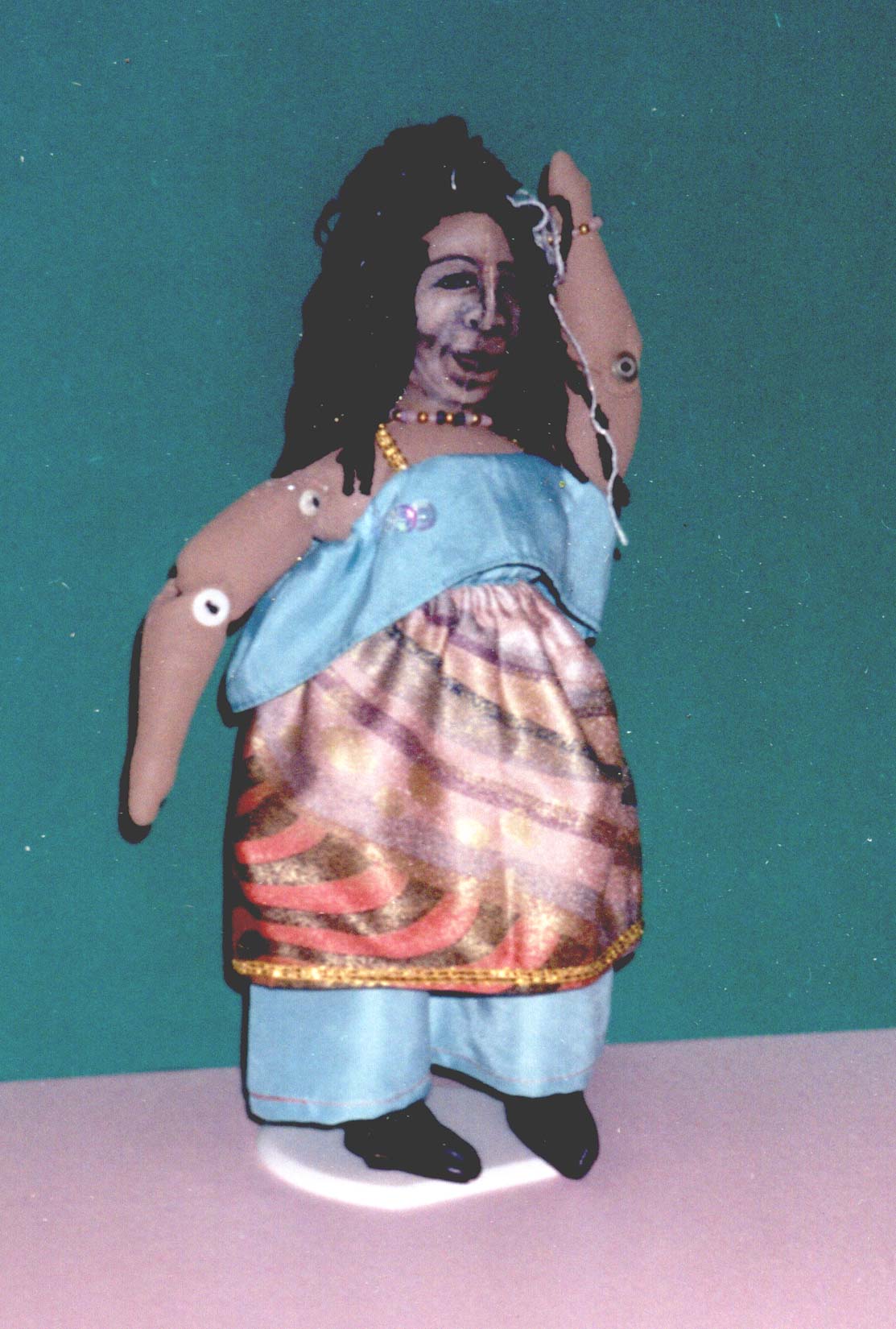 Articulated figure, cotton,  mixed media, Patricia C. Coleman