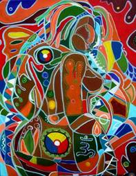 Dancing the Panchamahabutas - acrylic, Patricia C. Coleman