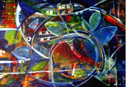 Untitled Abstract -09, acrylic on board, Patricia C. Coleman